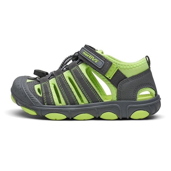 Kids Closed Toe Athletic Outdoor Sandals - GREY GREEN - 1